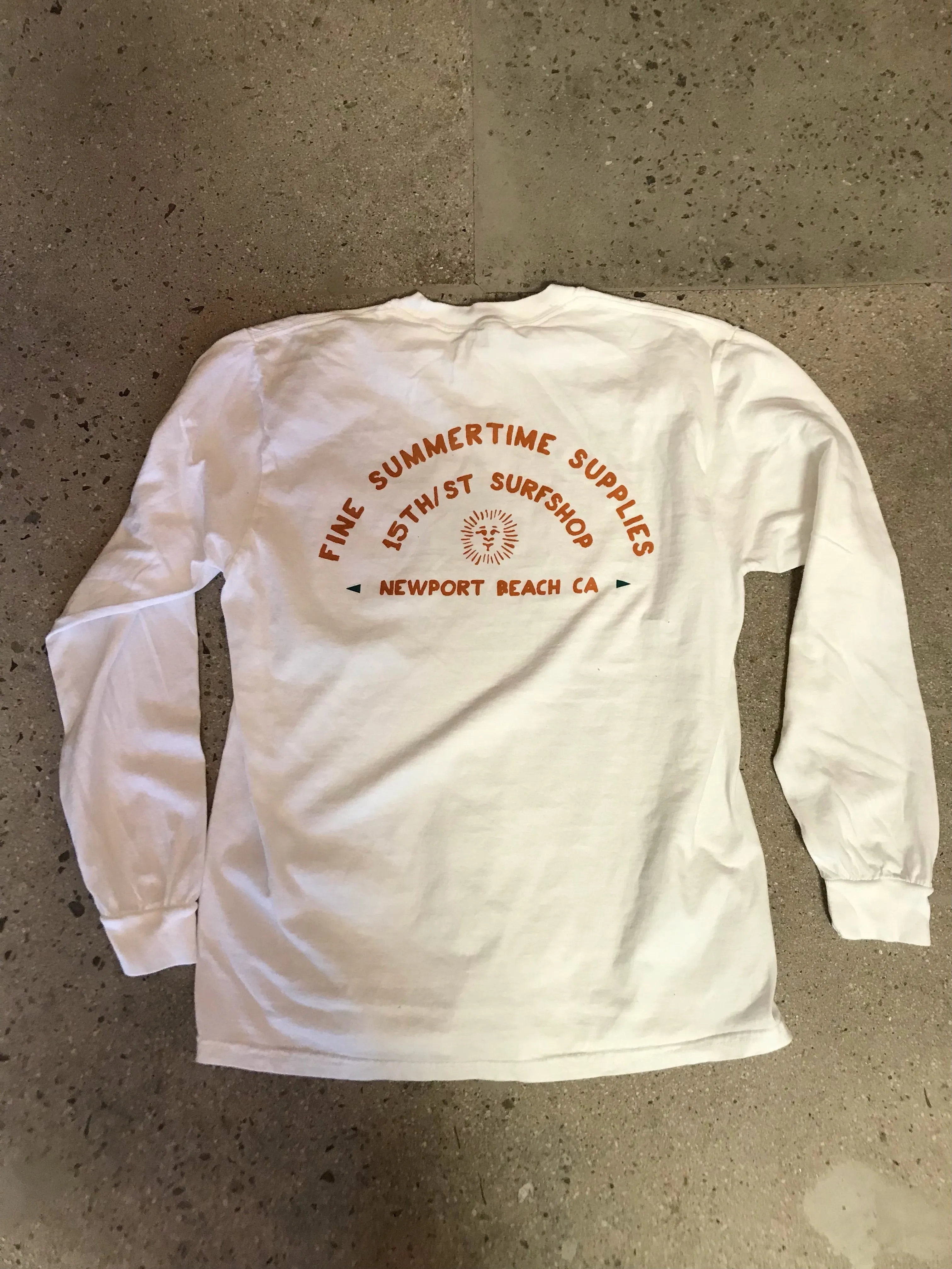 15th St Men's Summertime Supplies  Long Sleeve T-Shirt  WHITE