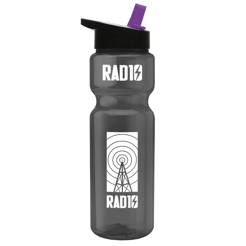 28 oz Transparent Bottle w/ Flip Straw Lid