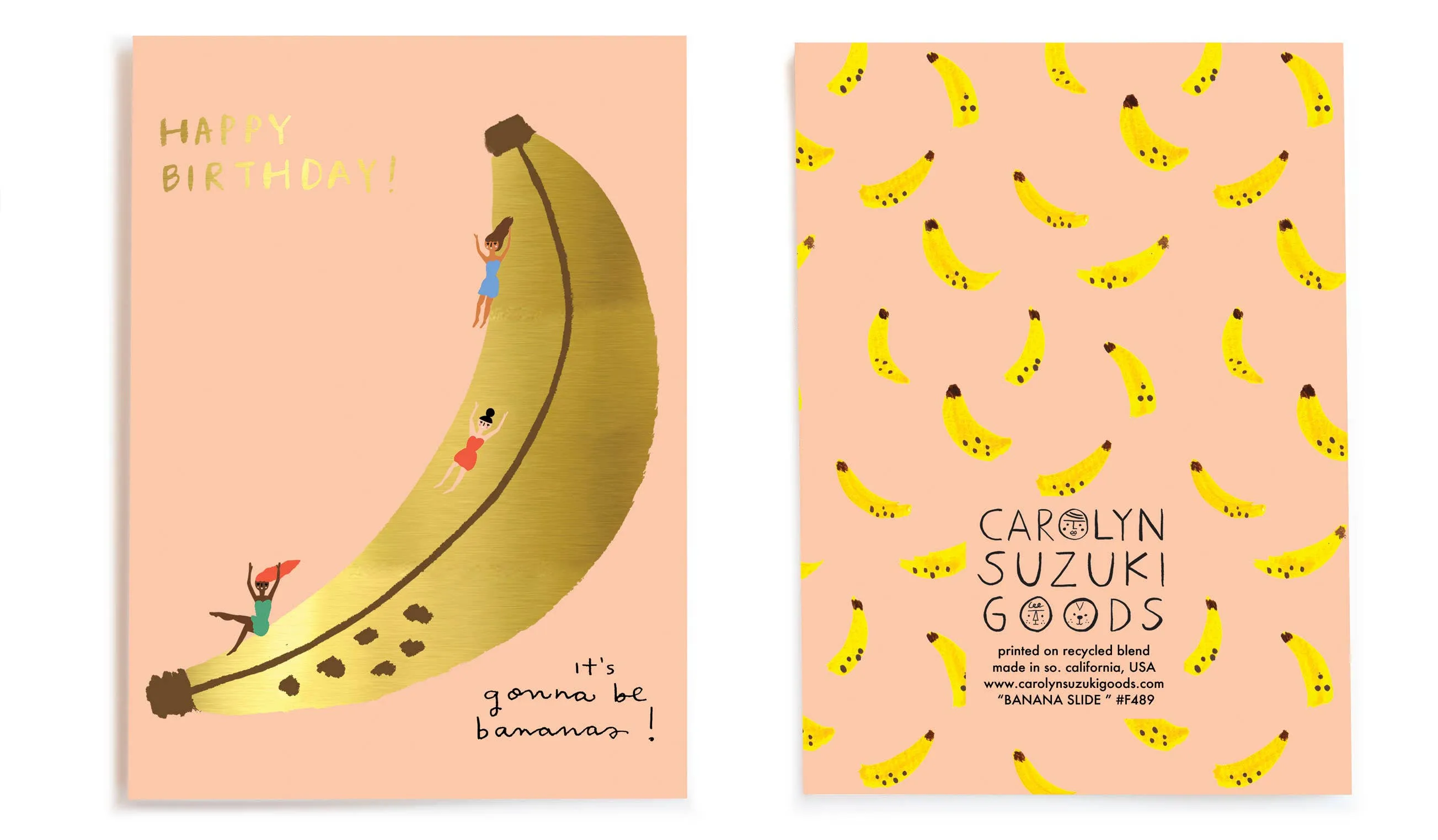 Banana Slide - Birthday Card