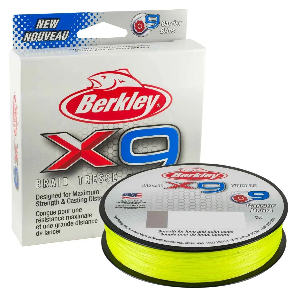 Berkley X9 Braided Fishing Line Flame Green 300m
