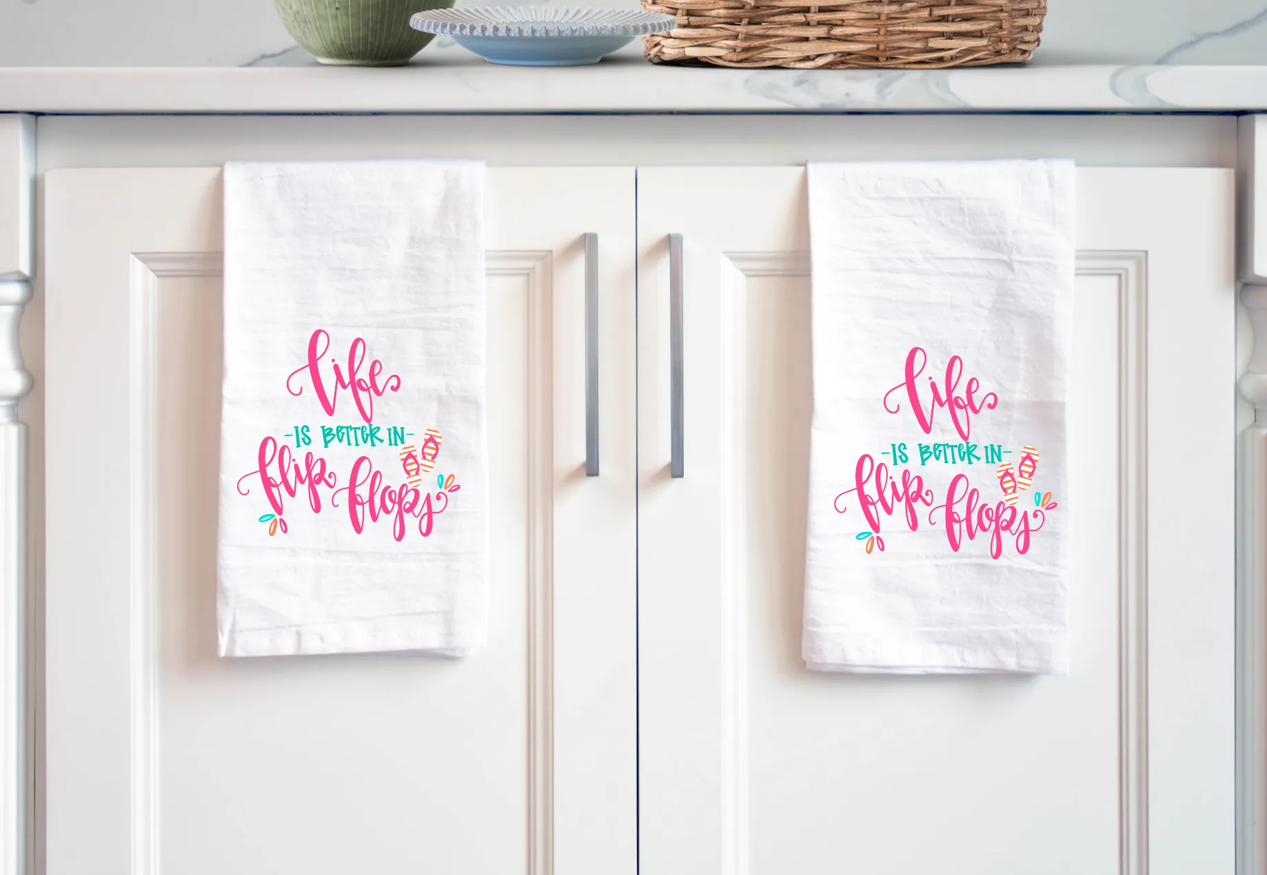 Better in Flip Flops Tea Towel