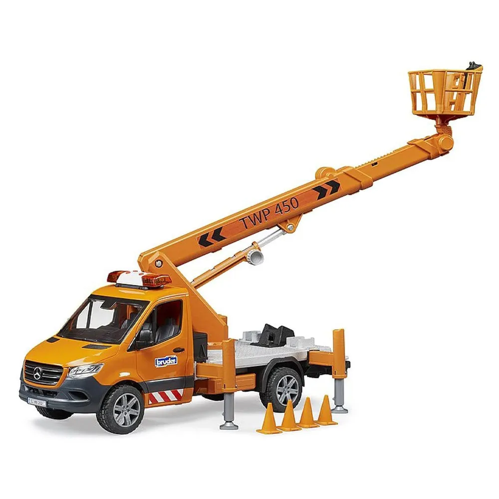 Bruder Mercedes Sprinter With Working Cherry Picker Platform, Lights &Sound