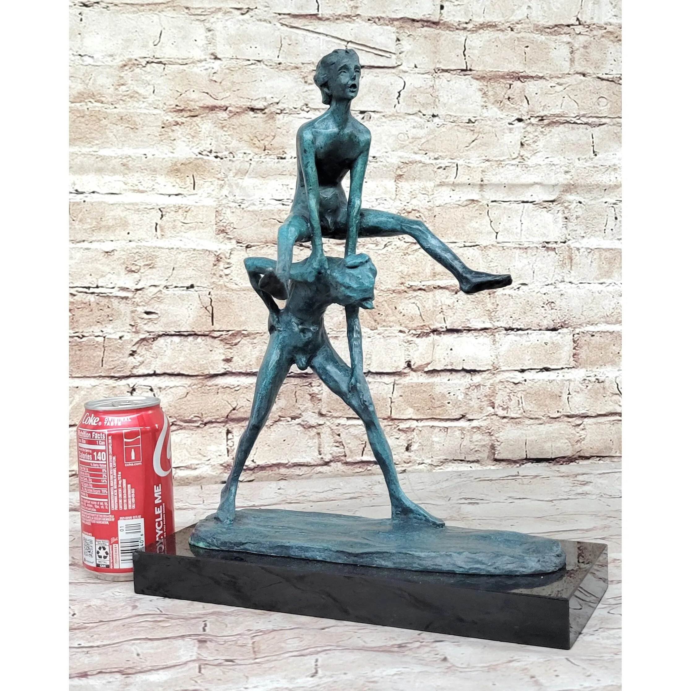 Collectible Decorator Real Bronze Sculpture of Children Playing