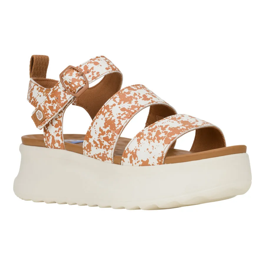 Delray Buckle Animal - Tan/White