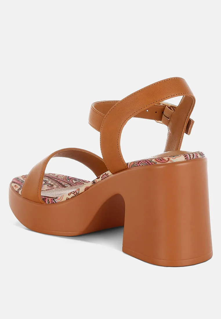 Faux Leather Pin Buckle Platform Heels By RUW
