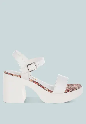 Faux Leather Pin Buckle Platform Heels By RUW