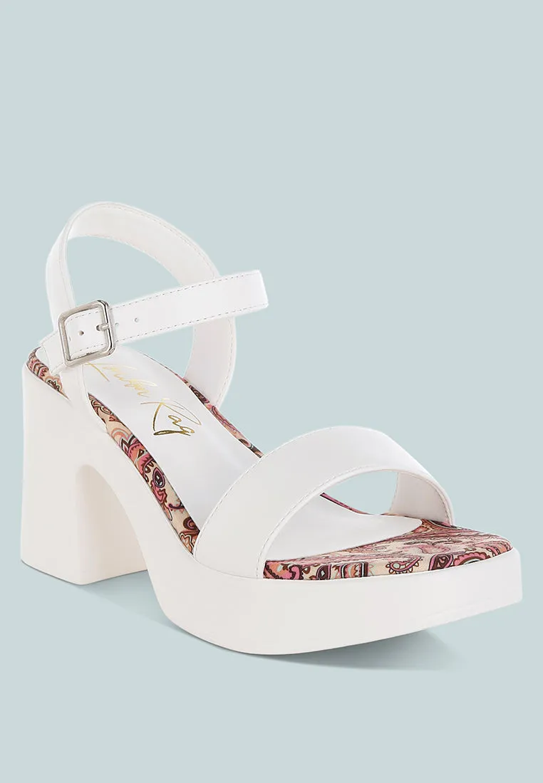 Faux Leather Pin Buckle Platform Heels By RUW