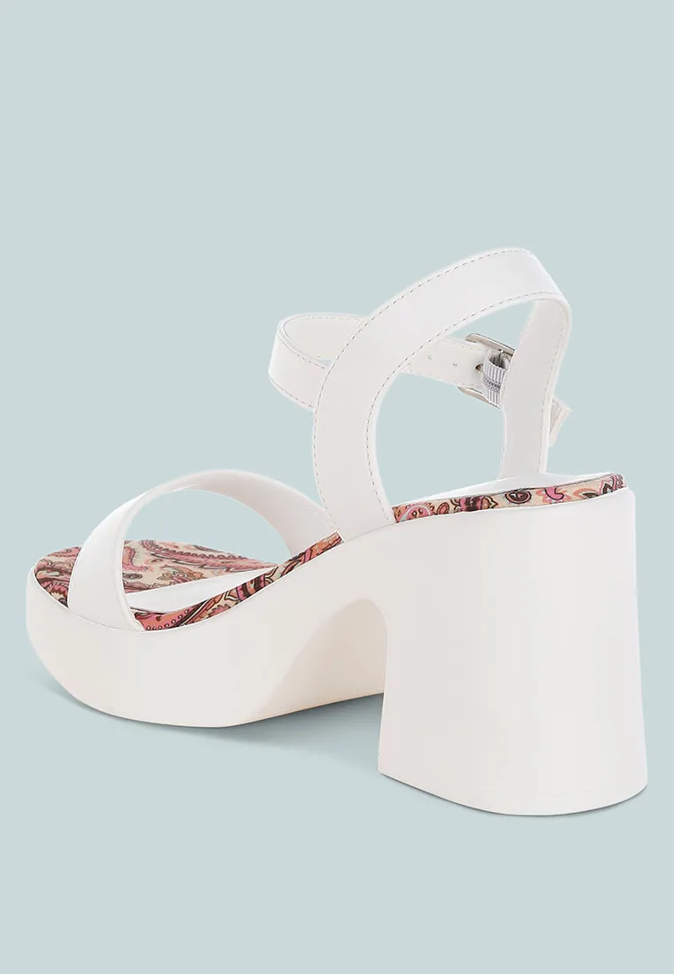 Faux Leather Pin Buckle Platform Heels By RUW