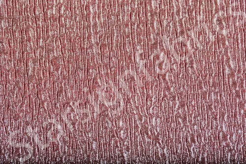 Foil Printed Crimped Wrinkled Knitted Fabric