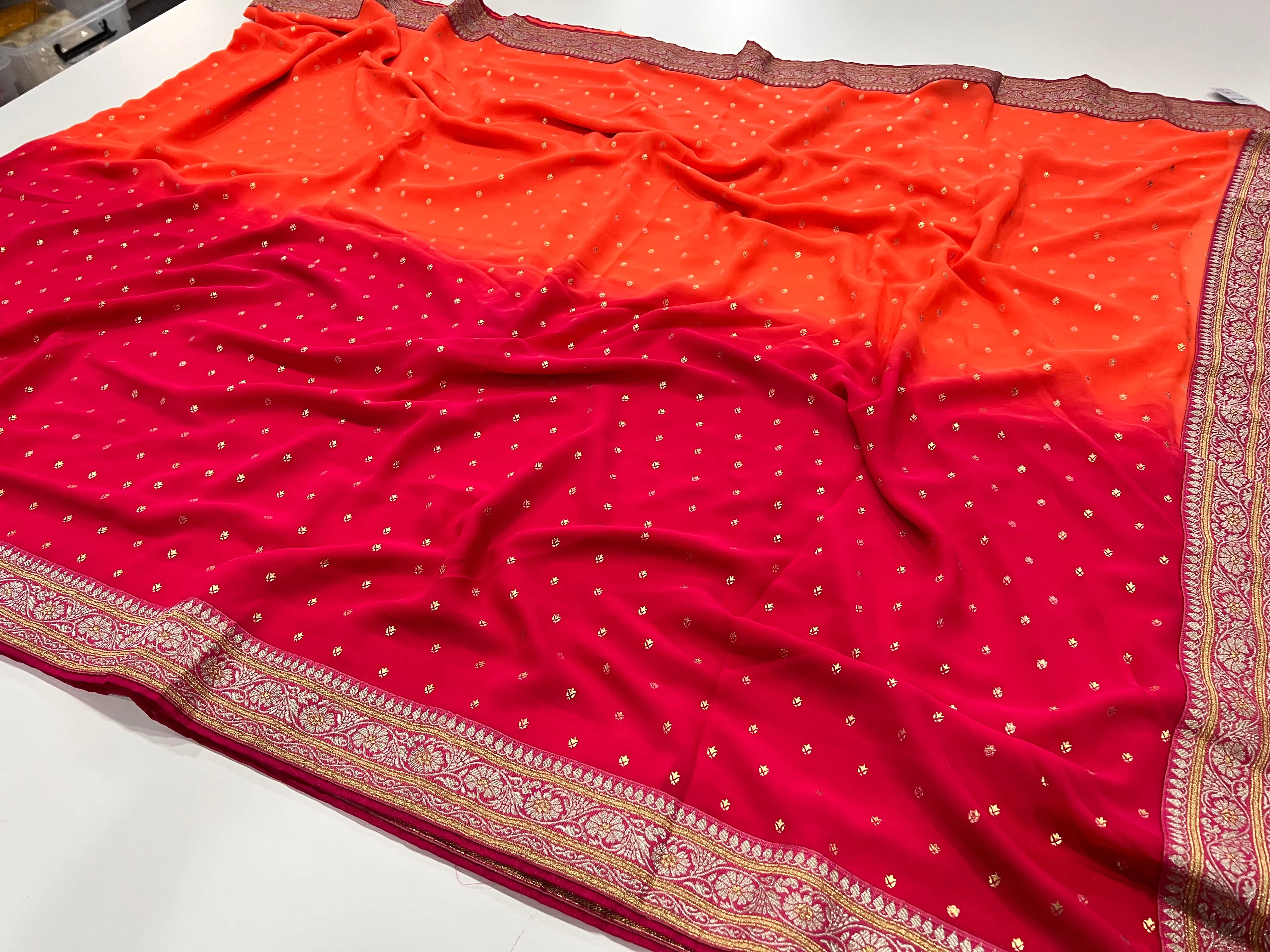 Foil Printed Georgette Saree
