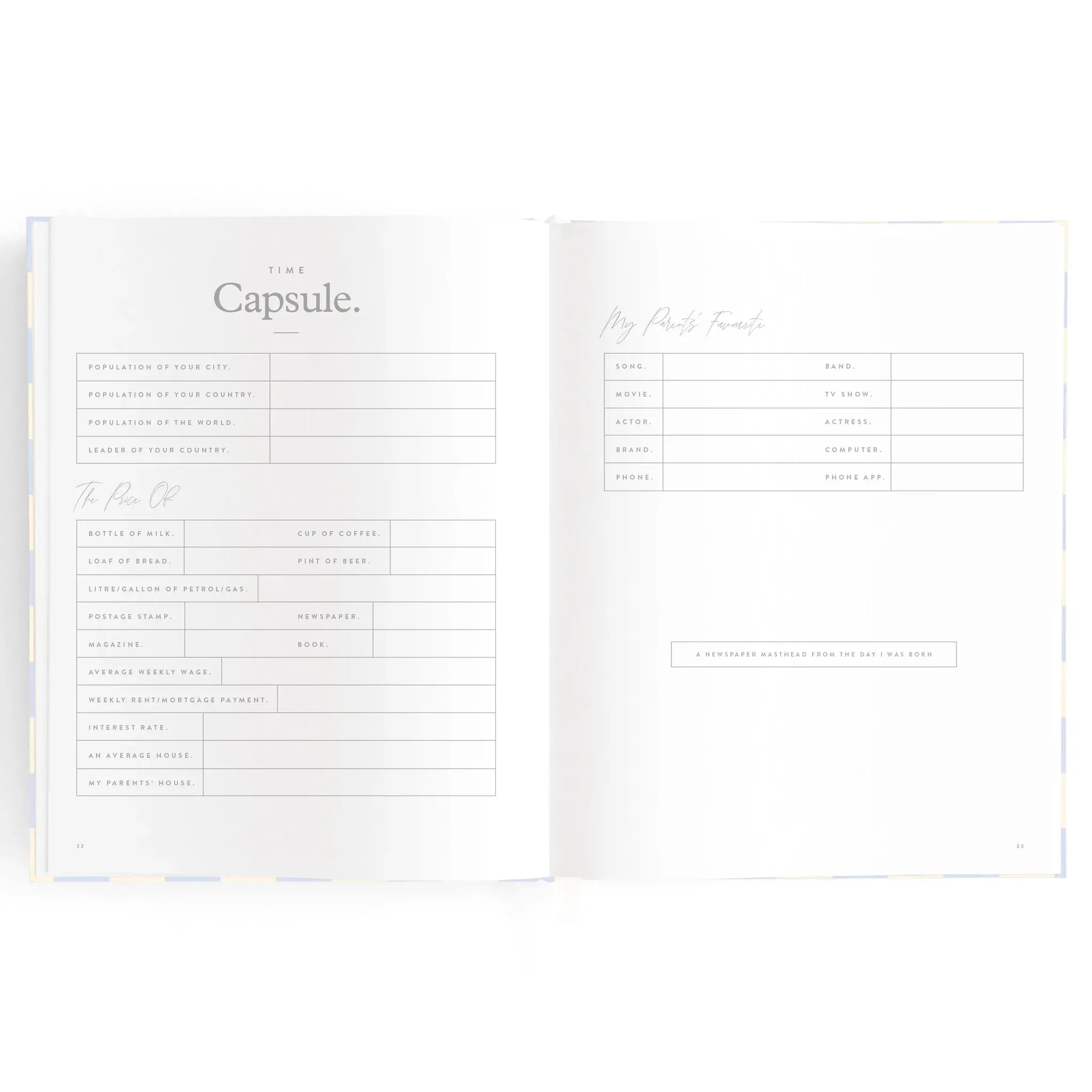 Fox & Fallow Baby Record Book - Blue Check