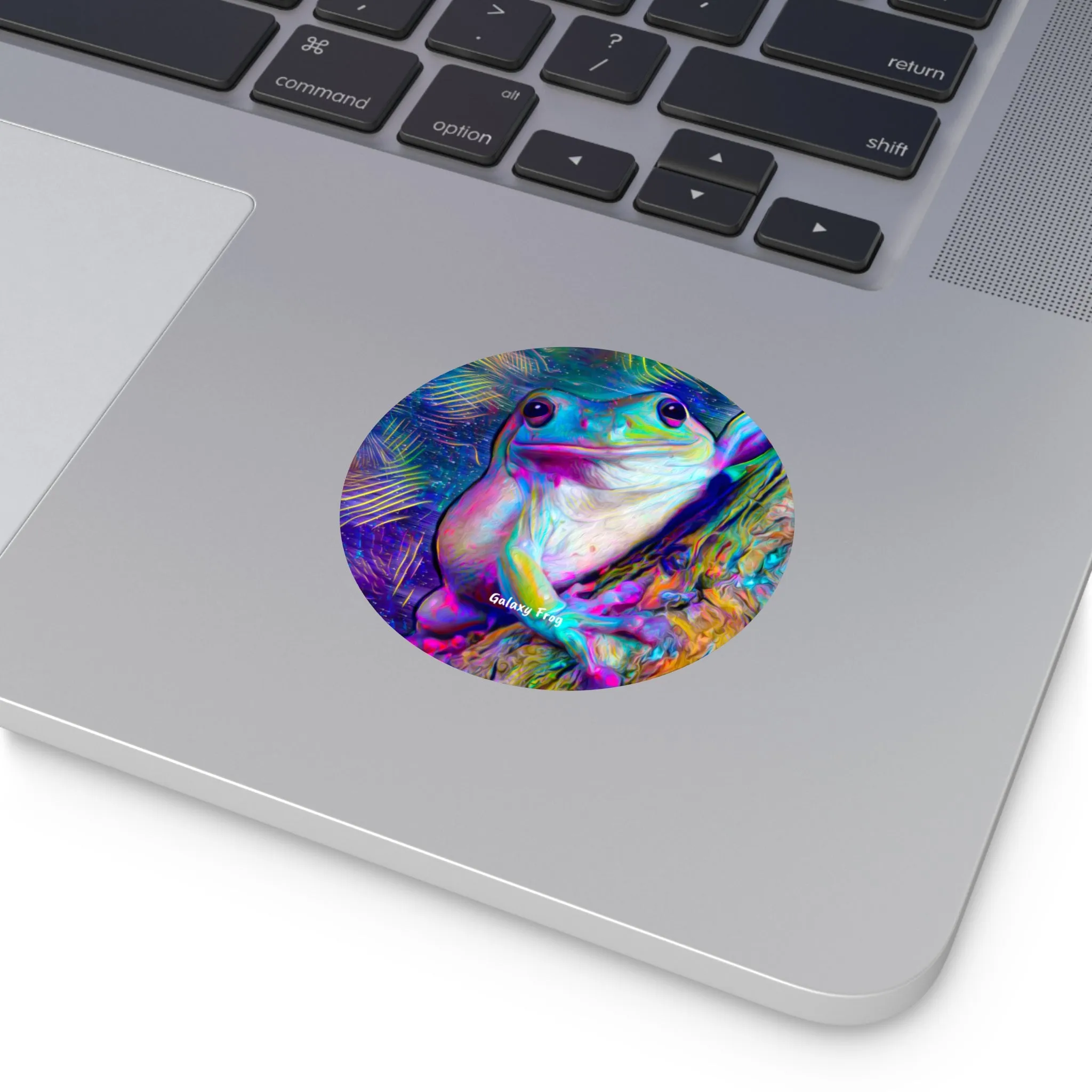Galaxy Frog Frog Round Vinyl Stickers