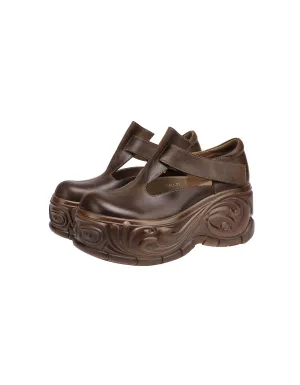 Handmade T-Strap Hollow Platform Sandals