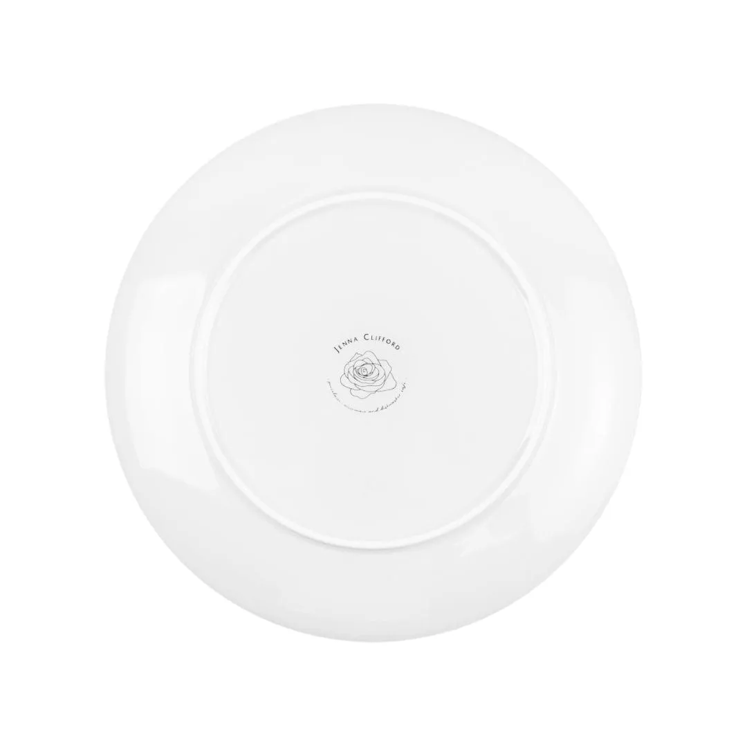 Jenna Clifford Embossed Lines Dinner Plate 27cm Cream White Set Of 4