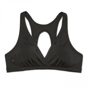 JoyLab Women's Foil Star Lace-Up Back Bralette Bikini Top