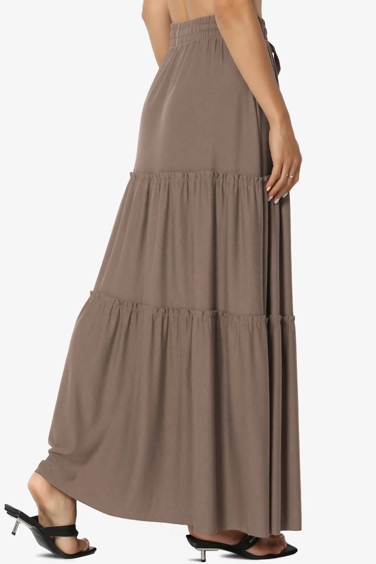 Kelton Ruffle Tiered Jersey Maxi Skirt PLUS