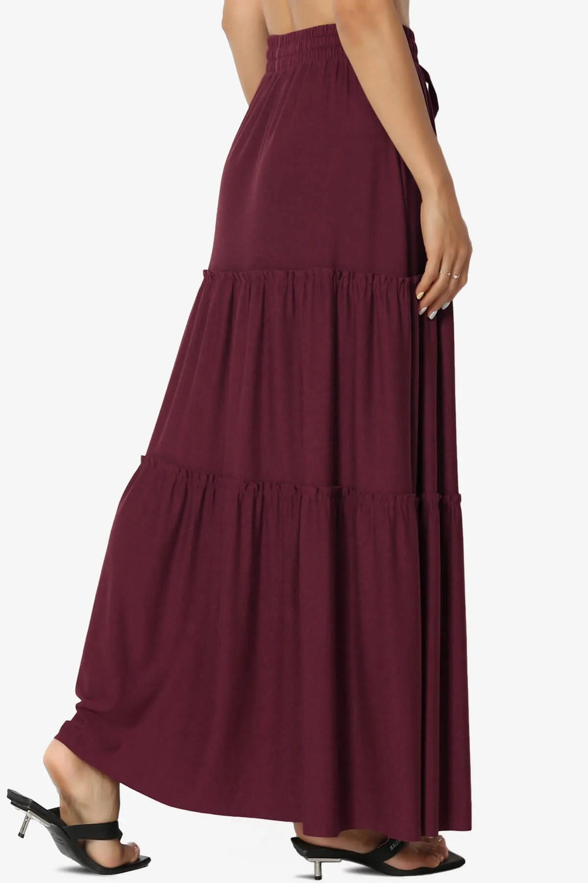 Kelton Ruffle Tiered Jersey Maxi Skirt PLUS