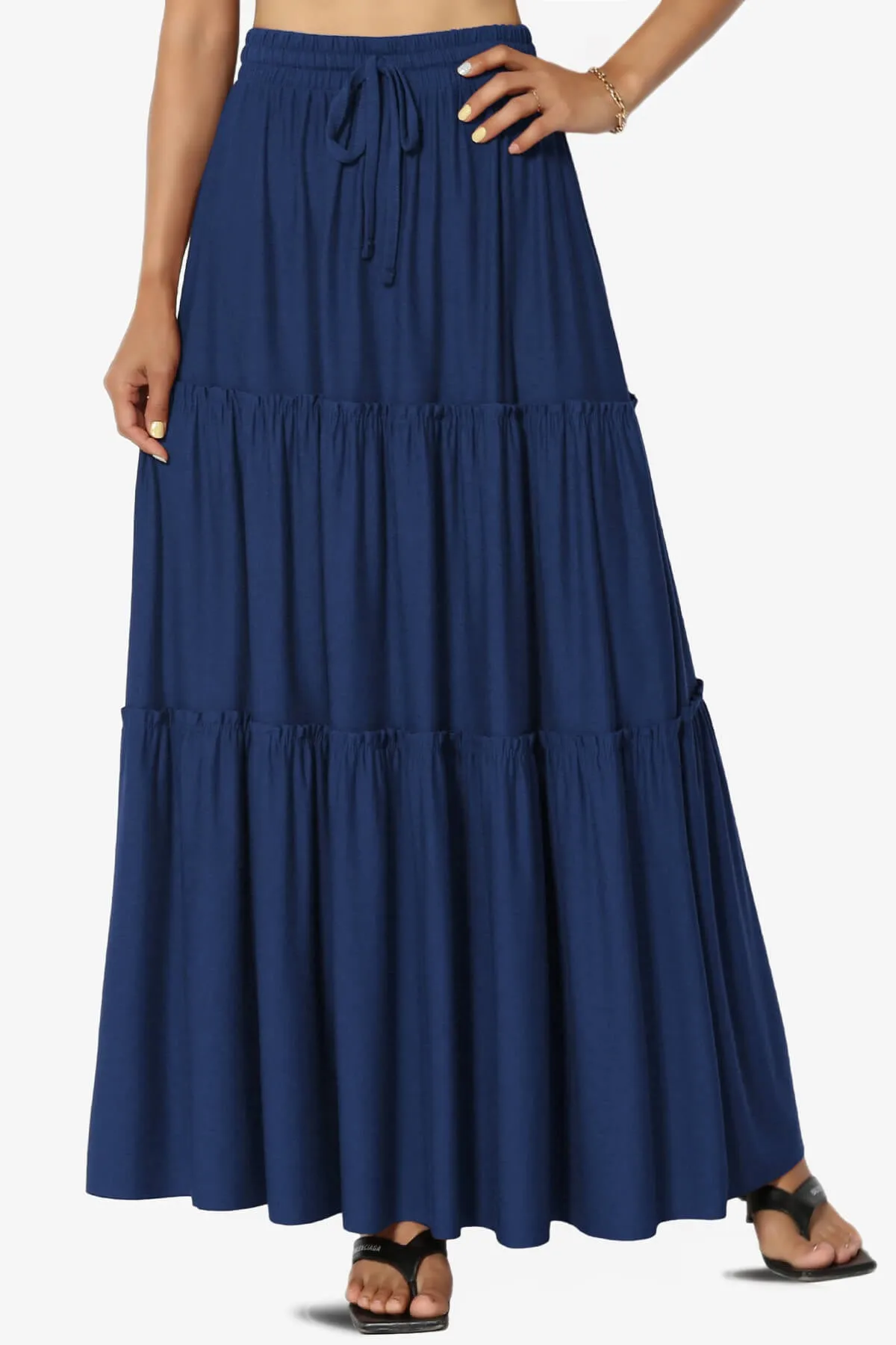 Kelton Ruffle Tiered Jersey Maxi Skirt PLUS