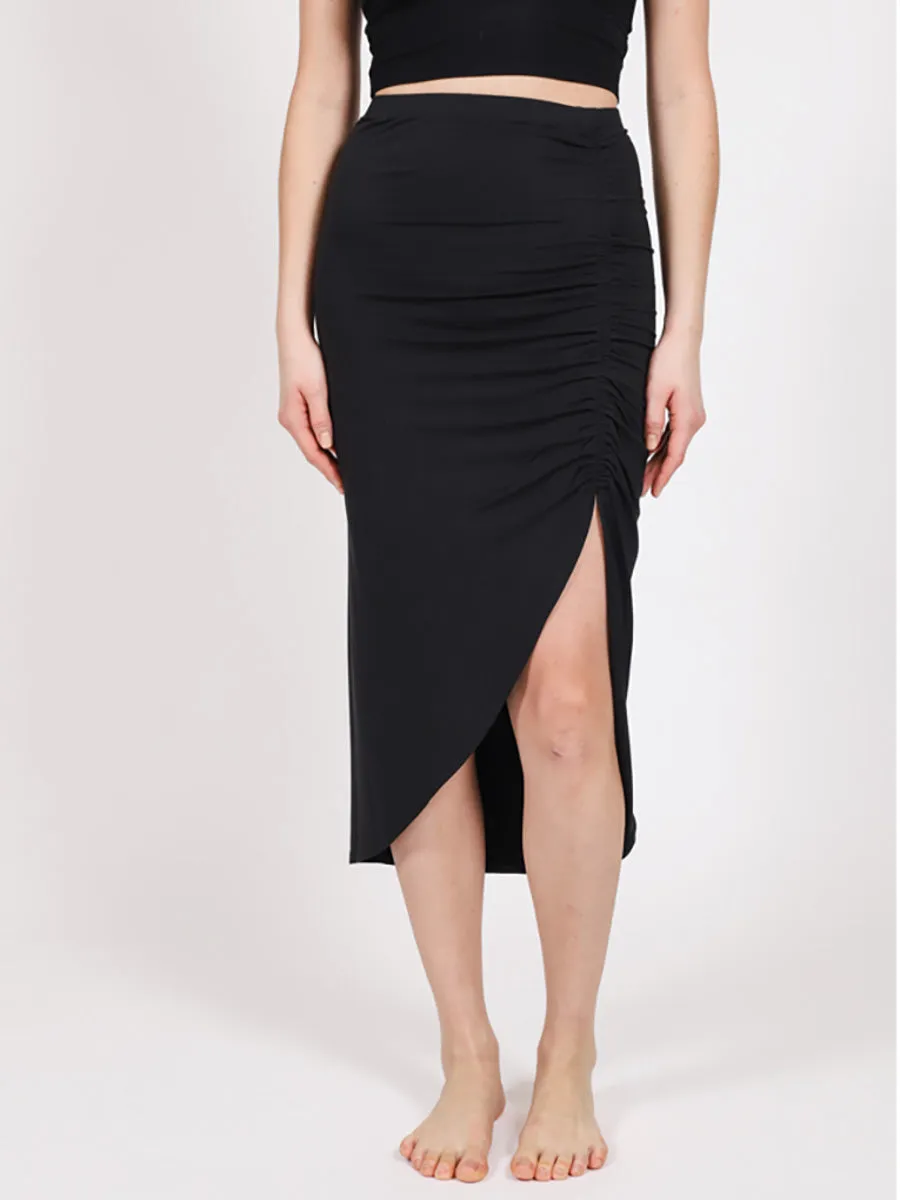 Laguna Ruched Skirt in Black