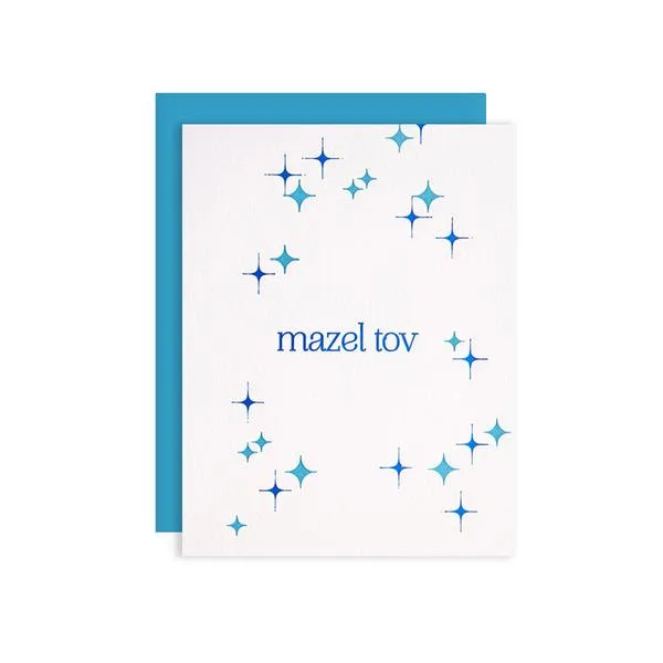 Mazel Tov Blue Foil Card