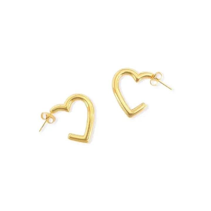Mini Heart Water resistant earrings in gold