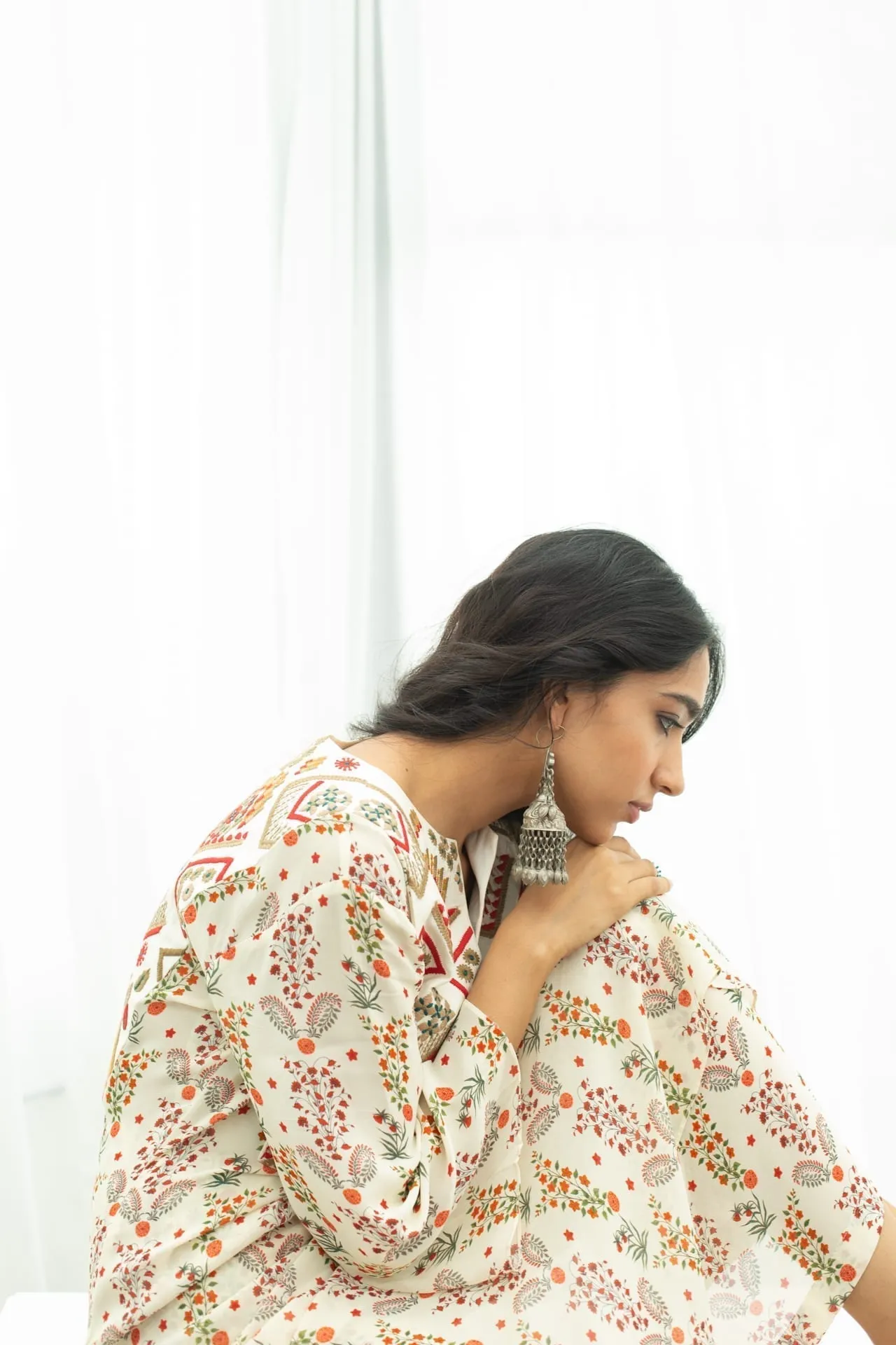 Off White Georgette Kurta – Pallazo