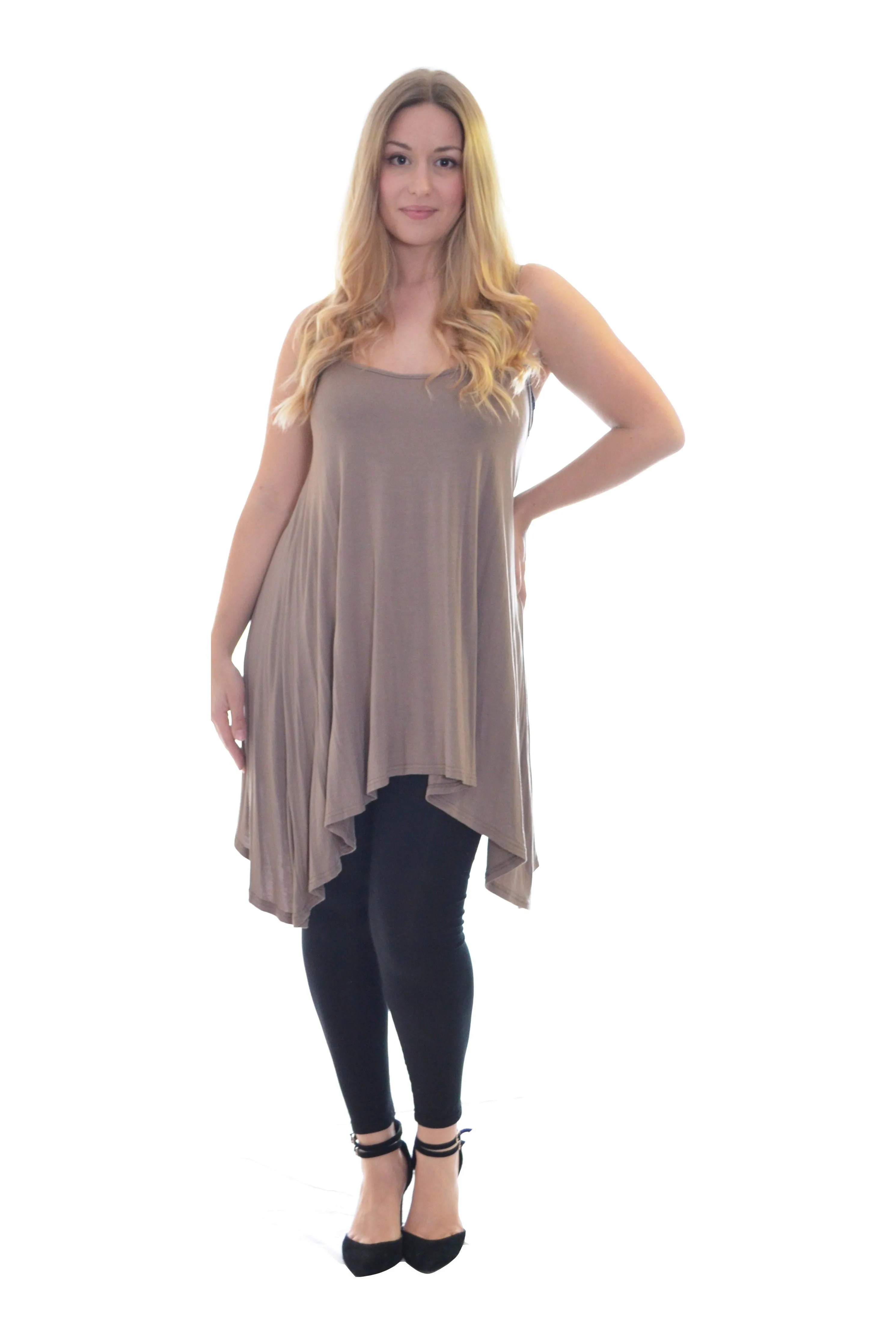 Plus Size Strappy Mini Dress Vest Top