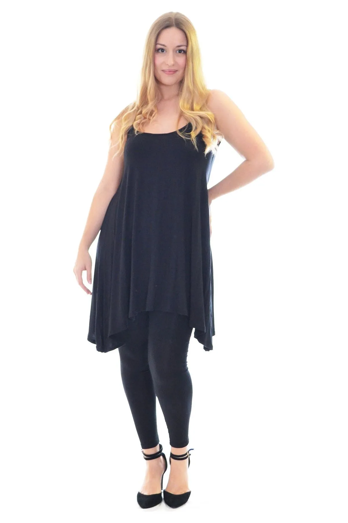 Plus Size Strappy Mini Dress Vest Top