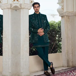 Regal Deep Teal Green Jodhpuri