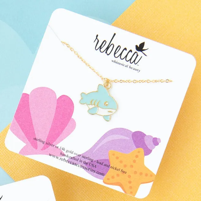 Shark Enamel Charm Necklace Children’s Jewelry