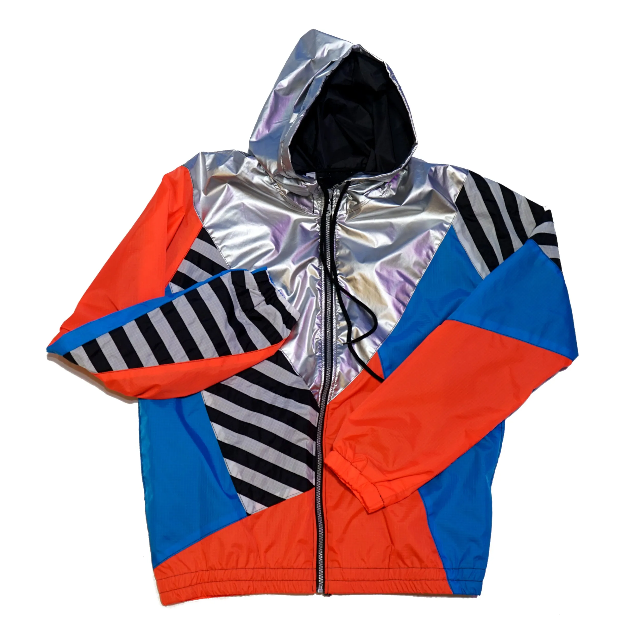 Silver Hood Orange Blue Track Jacket