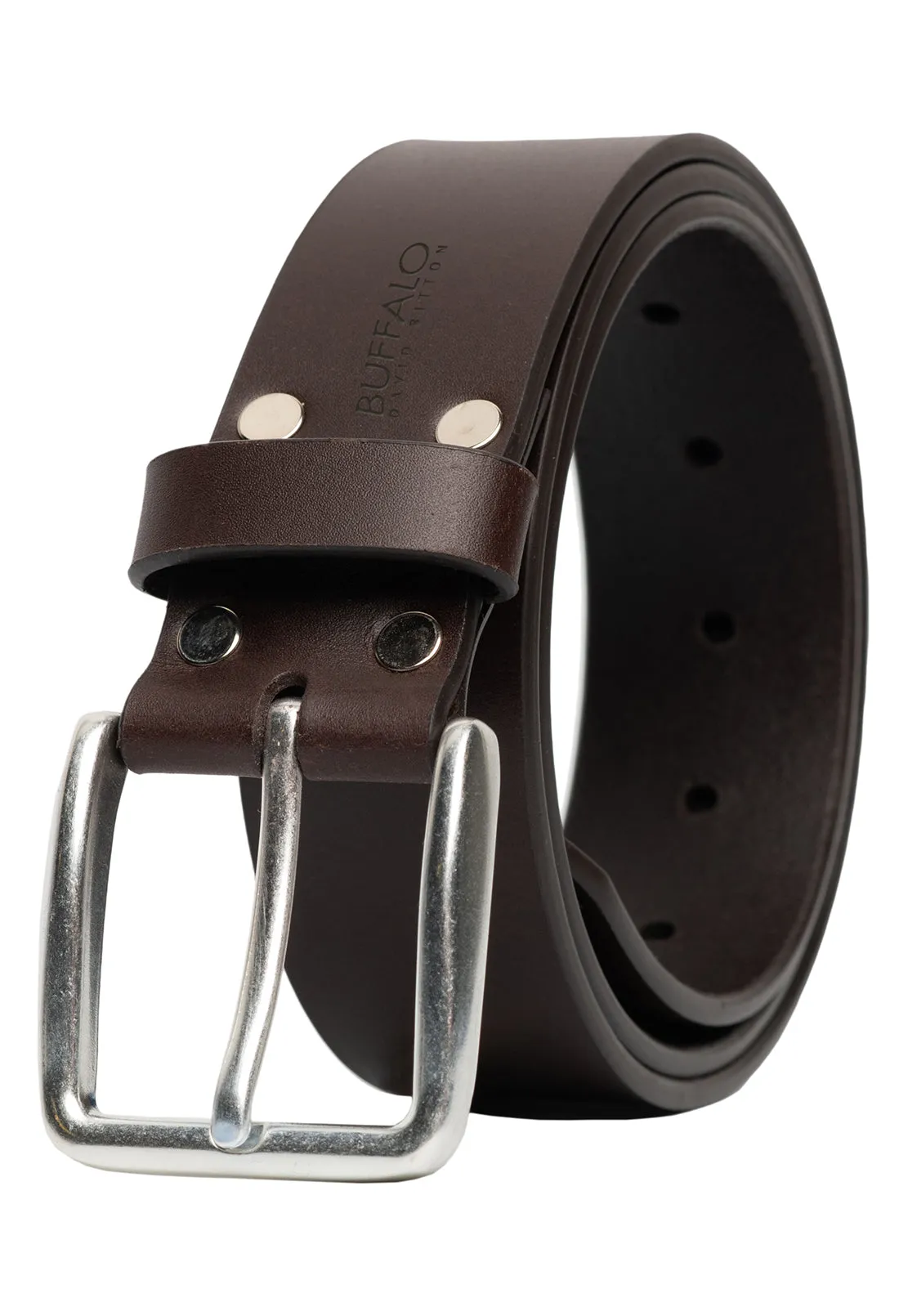 Smooth Full Grain Brown Buffalo Leather Belt - BB1001C13