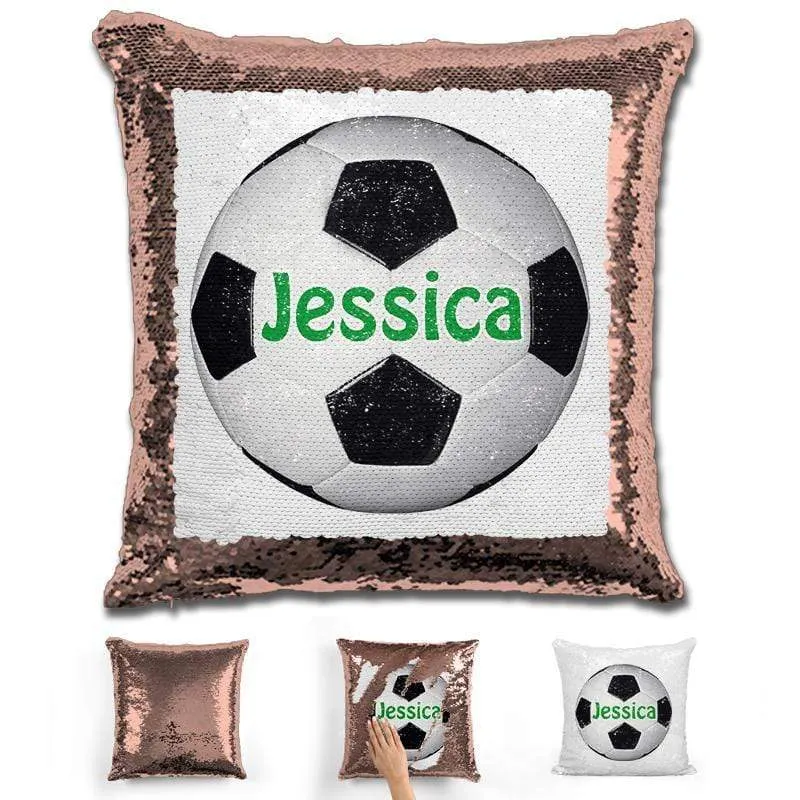 Soccer Personalized Magic Sequin Pillow