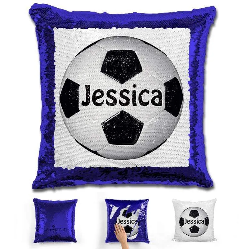 Soccer Personalized Magic Sequin Pillow