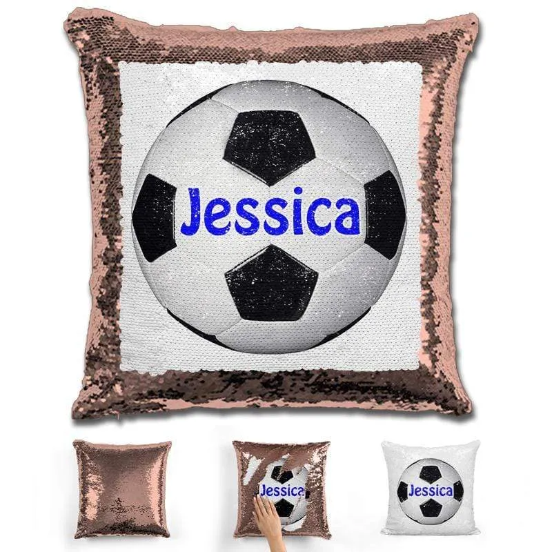 Soccer Personalized Magic Sequin Pillow