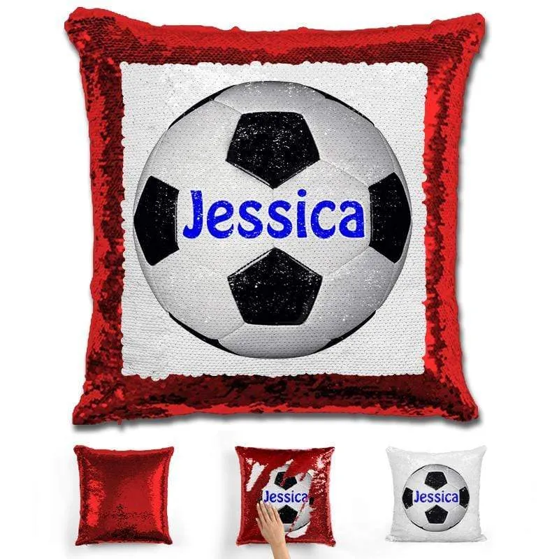 Soccer Personalized Magic Sequin Pillow