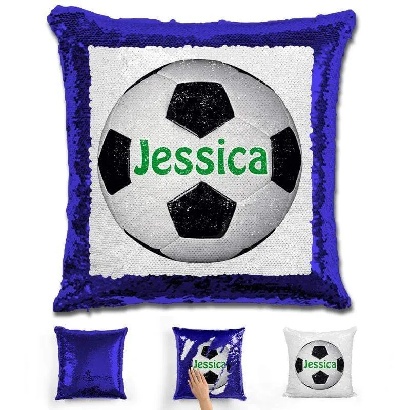 Soccer Personalized Magic Sequin Pillow