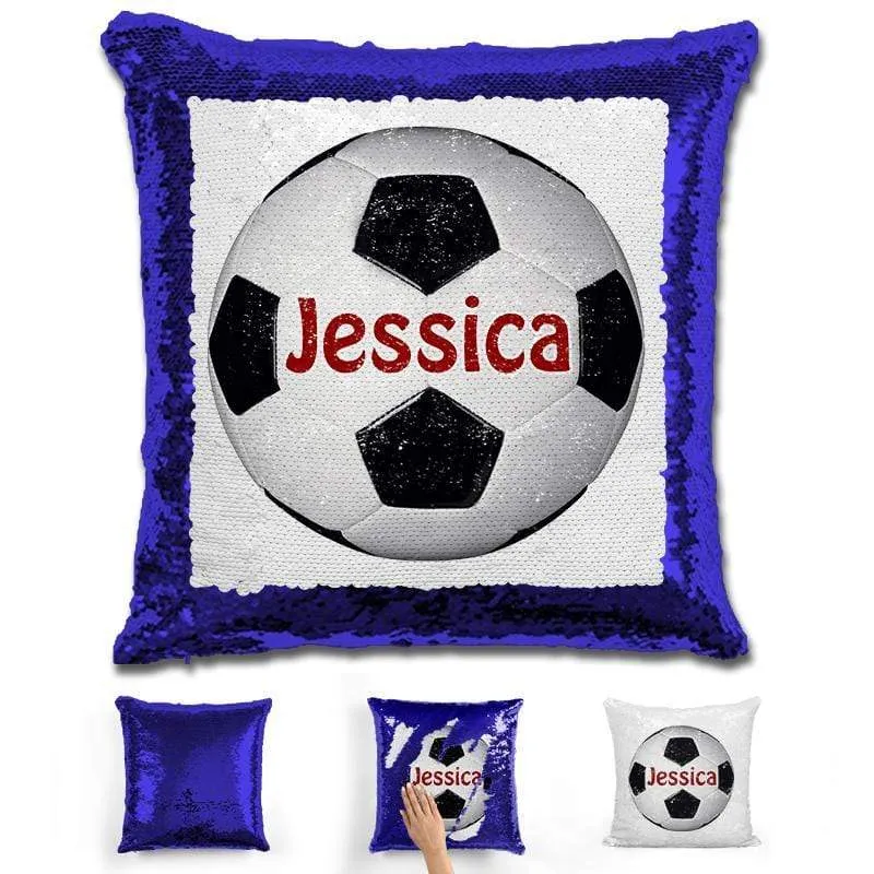 Soccer Personalized Magic Sequin Pillow