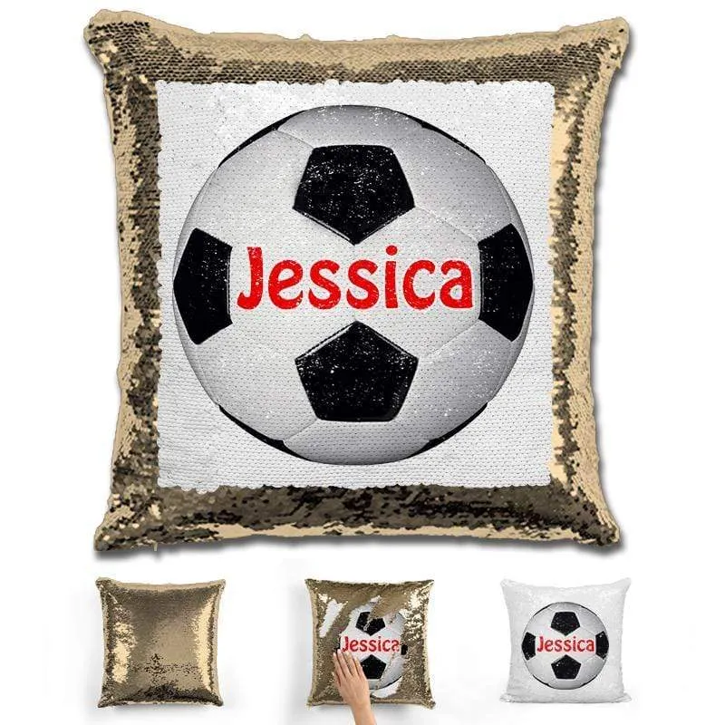 Soccer Personalized Magic Sequin Pillow