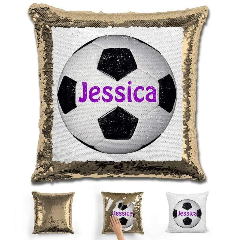 Soccer Personalized Magic Sequin Pillow