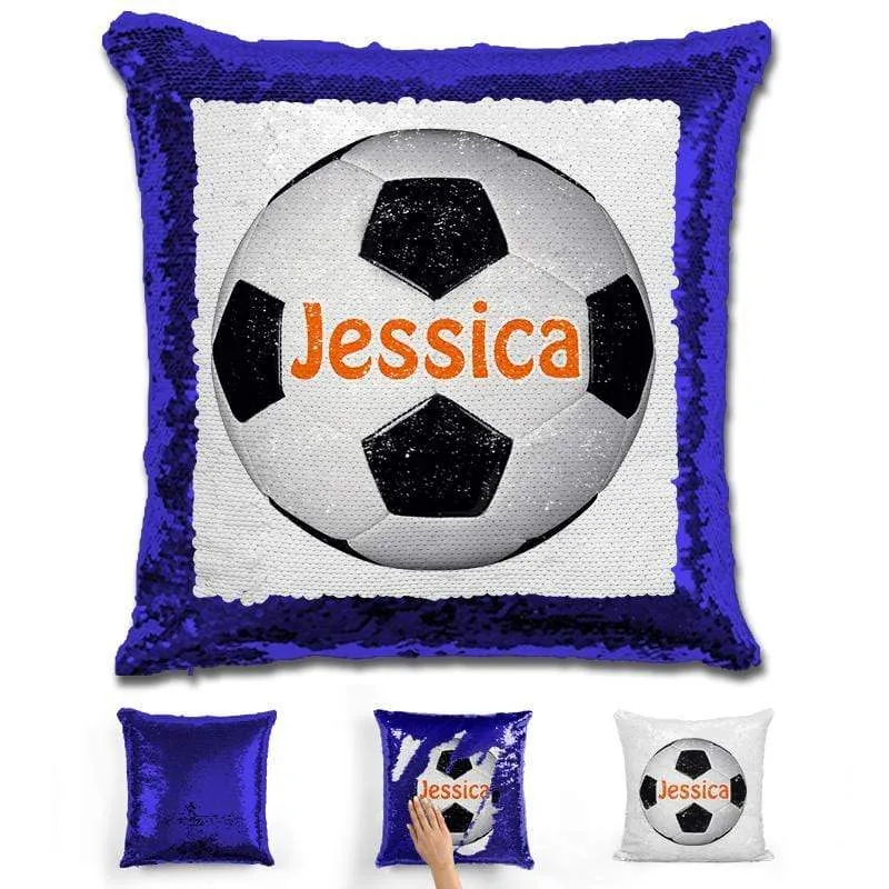 Soccer Personalized Magic Sequin Pillow