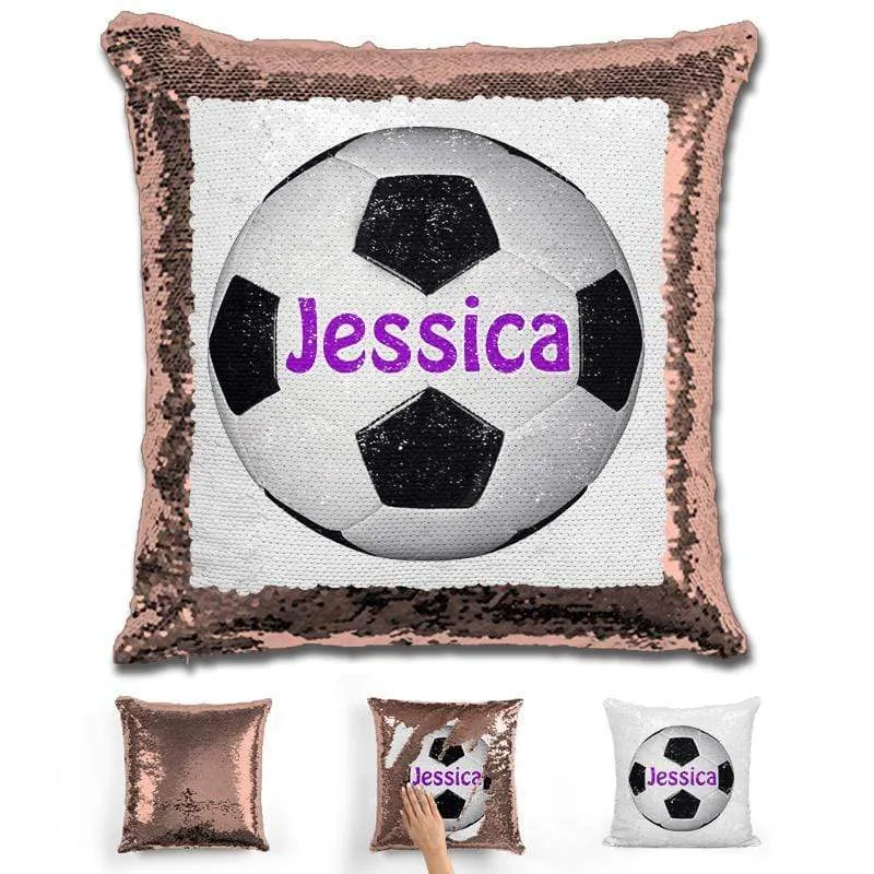 Soccer Personalized Magic Sequin Pillow