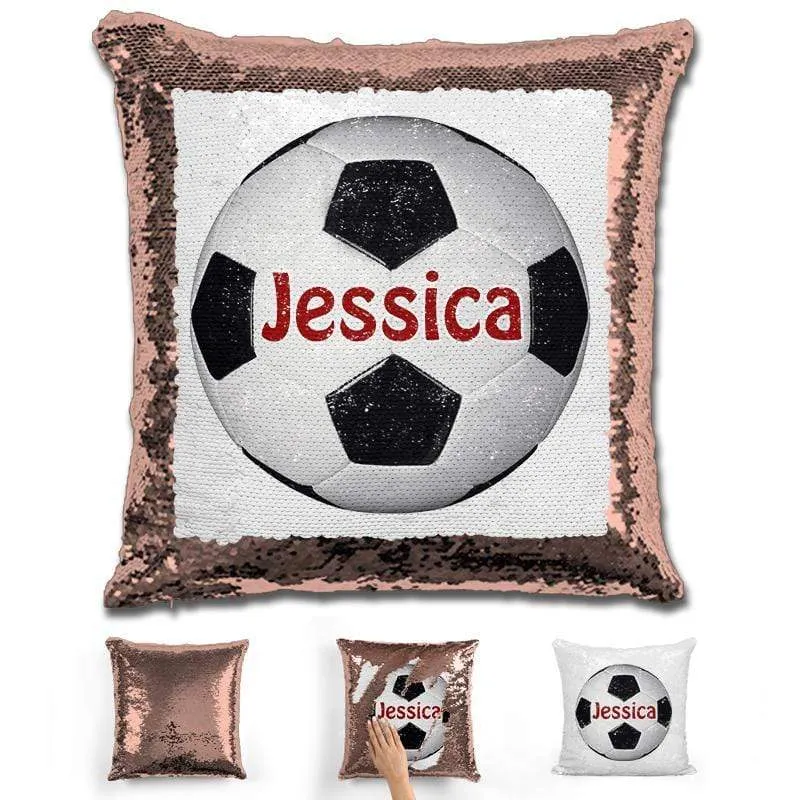 Soccer Personalized Magic Sequin Pillow