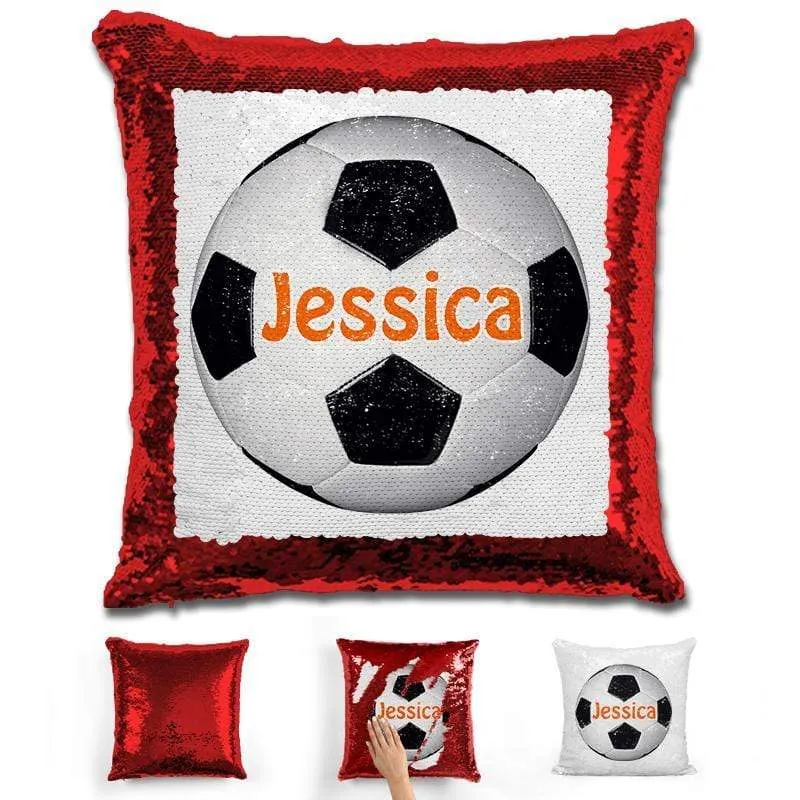 Soccer Personalized Magic Sequin Pillow