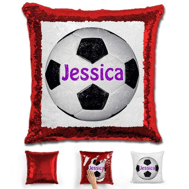 Soccer Personalized Magic Sequin Pillow