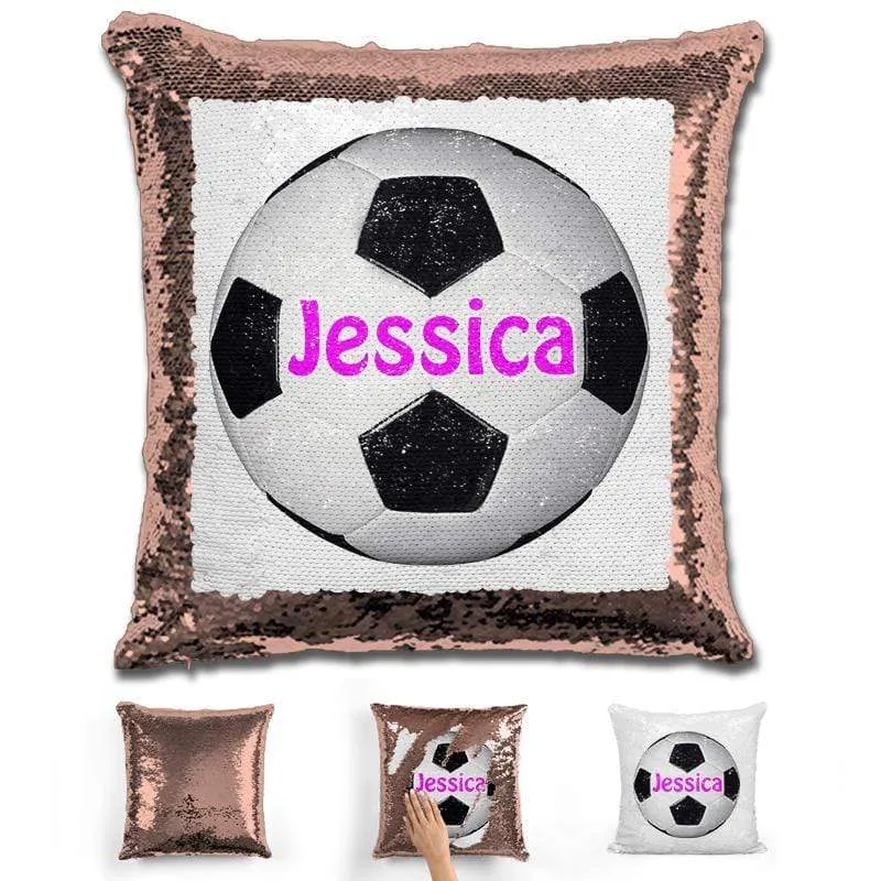 Soccer Personalized Magic Sequin Pillow