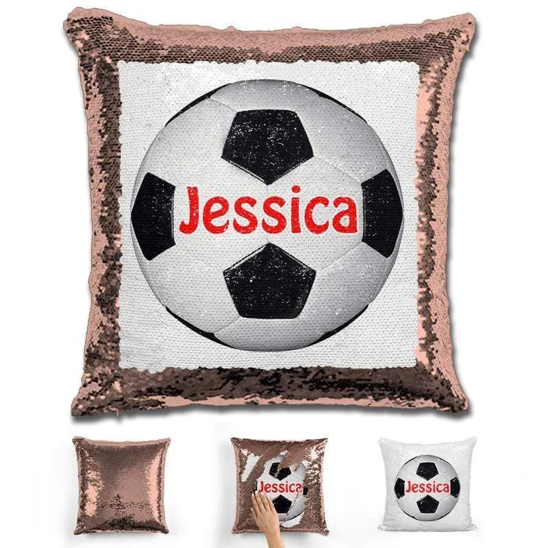 Soccer Personalized Magic Sequin Pillow