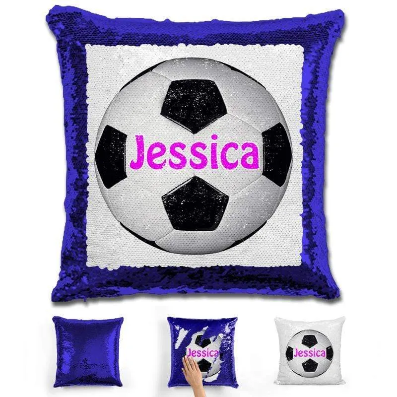 Soccer Personalized Magic Sequin Pillow