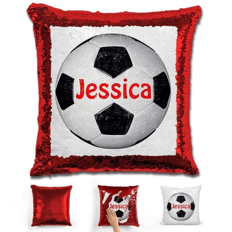 Soccer Personalized Magic Sequin Pillow