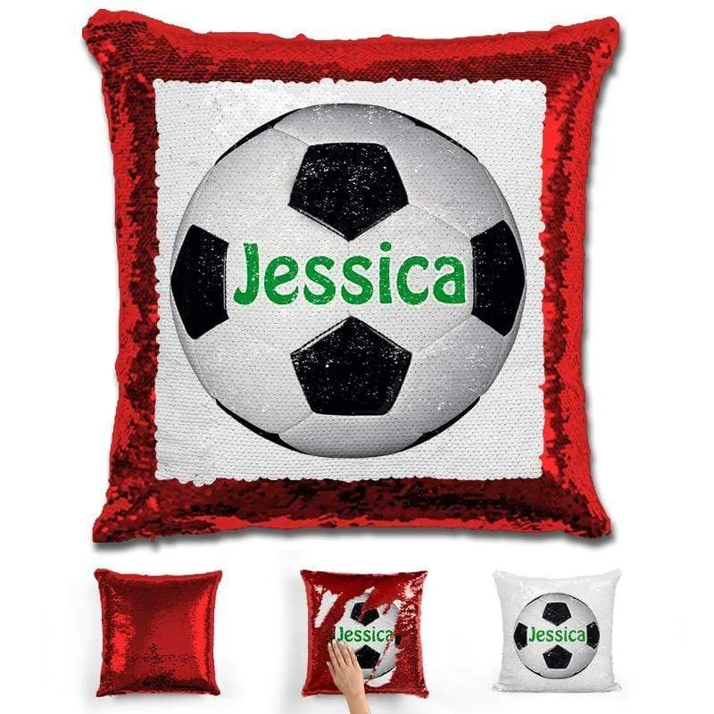 Soccer Personalized Magic Sequin Pillow